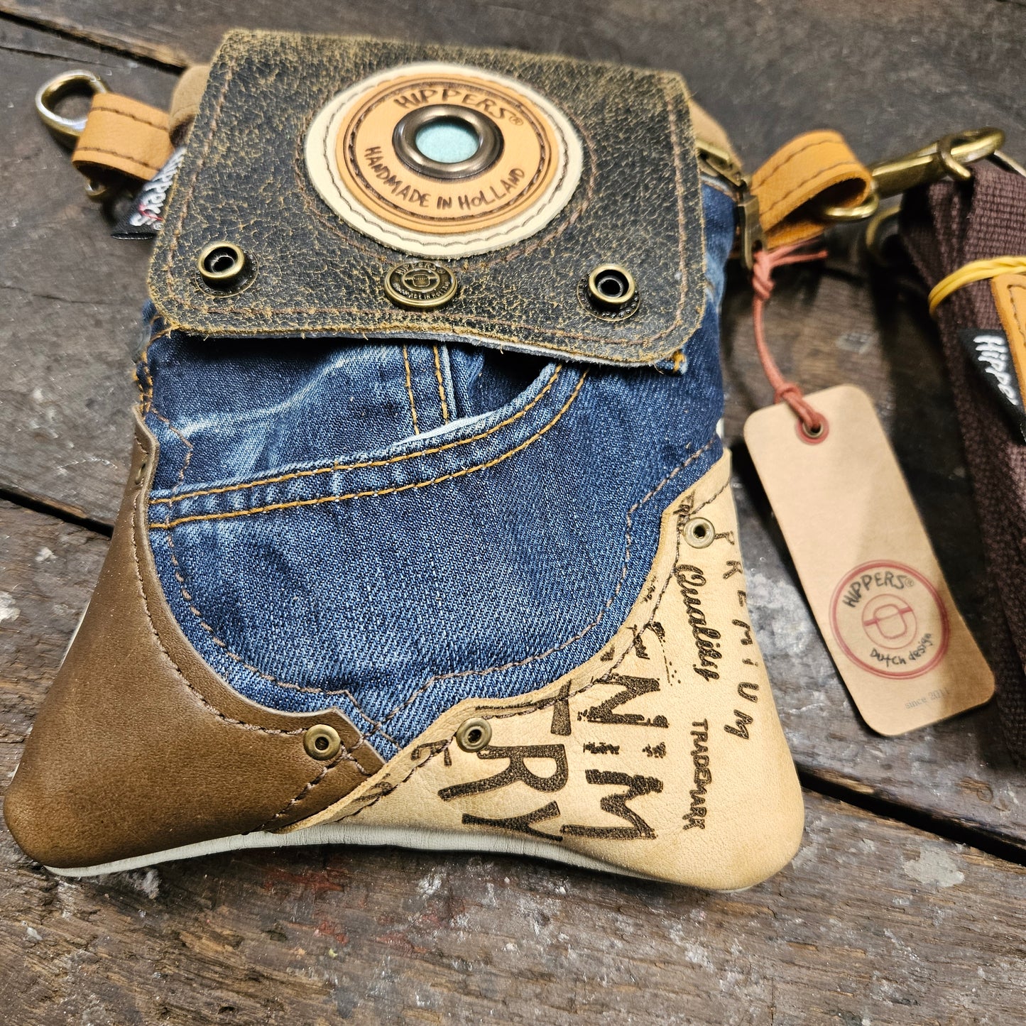 Hippers 2-zijdig jeans/cremewit
