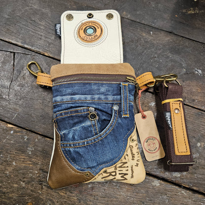 Hippers 2-zijdig jeans/cremewit