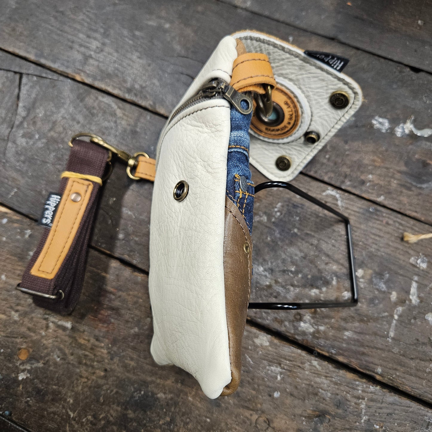 Hippers 2-zijdig jeans/cremewit