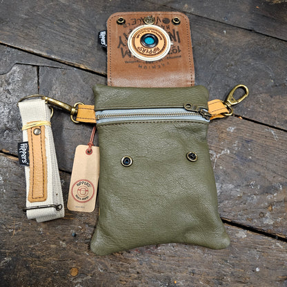 Hippers 2-zijdig vintage bruin oker/groen
