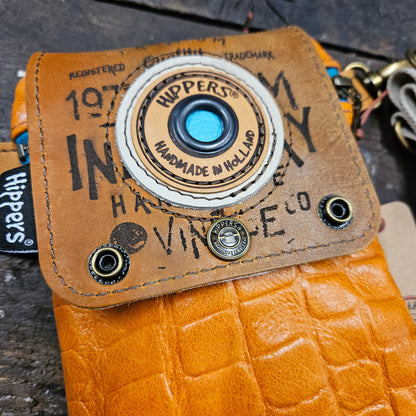 Hippers 2-zijdig vintage oranjecroco/roze