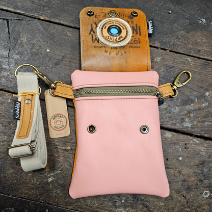Hippers 2-zijdig vintage oranjecroco/roze