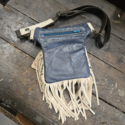 Luxe Hippers bruin vintage blauw vintage creme franje