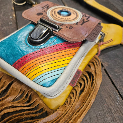 Luxe Hippers creme  vintage oker aqau bruin franje
