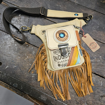 Luxe Hippers creme  vintage bruin franje