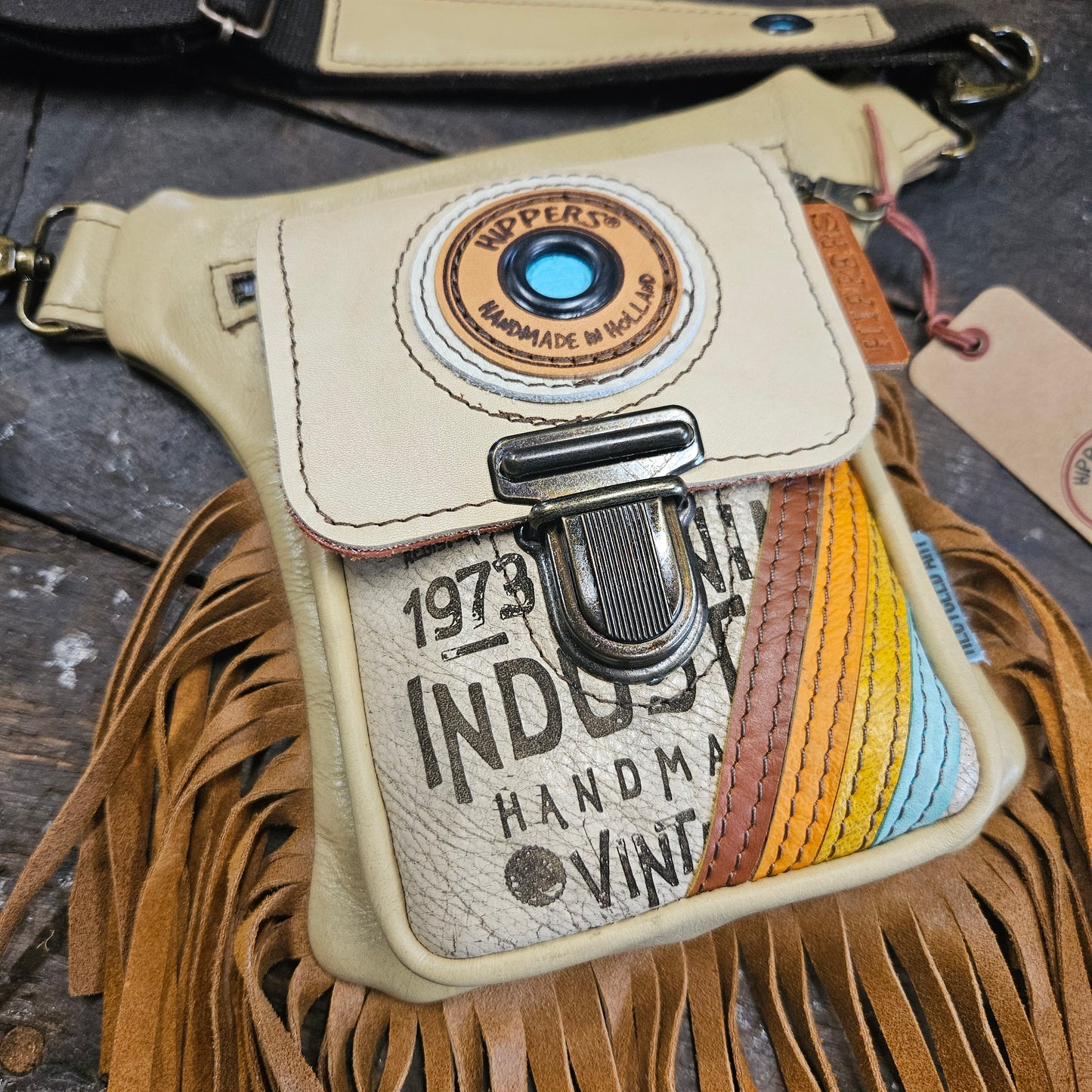 Luxe Hippers creme  vintage bruin franje