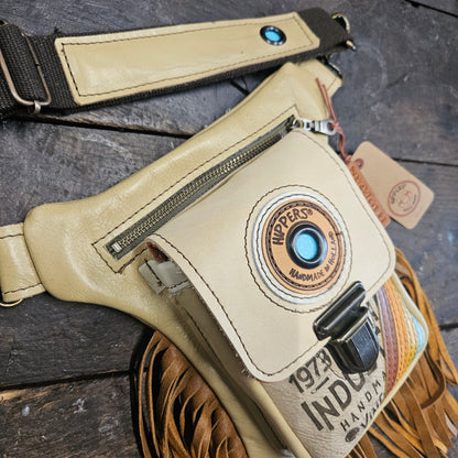 Luxe Hippers creme  vintage bruin franje