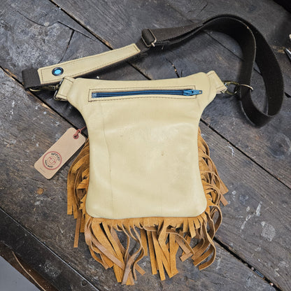 Luxe Hippers creme  vintage bruin franje
