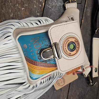 Luxe Hippers creme aqua vintage franje