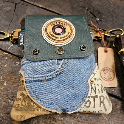 Hippers 2-zijdig jeans/beige vintage striping
