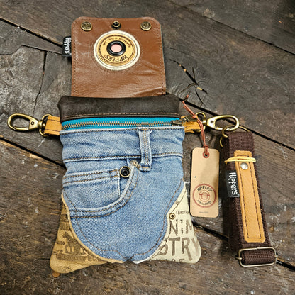 Hippers 2-zijdig jeans/beige vintage striping