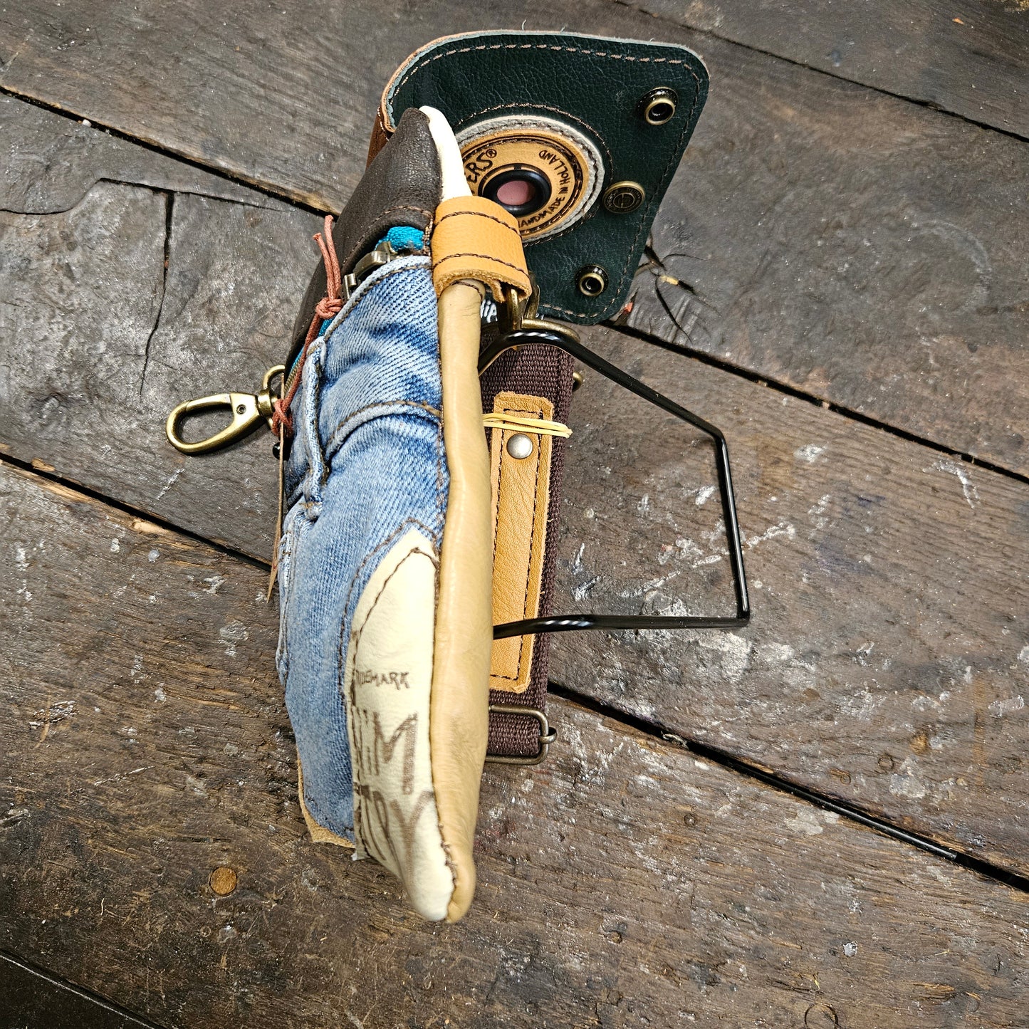 Hippers 2-zijdig jeans/beige vintage striping