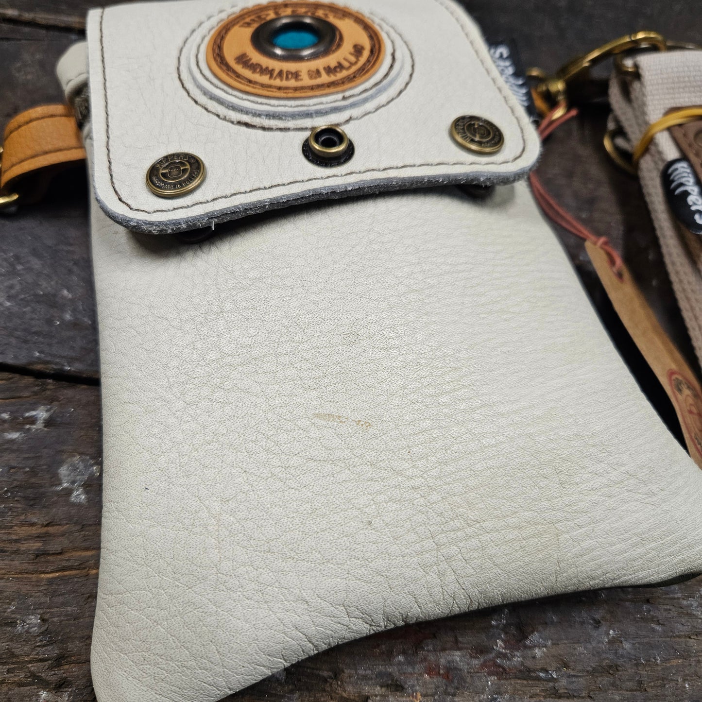 Hippers 2-zijdig vintage creme /olijfgroen