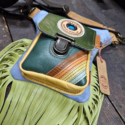 Luxe Hippers blauw groen vintage franje