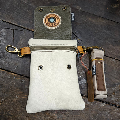 Hippers 2-zijdig vintage creme /olijfgroen