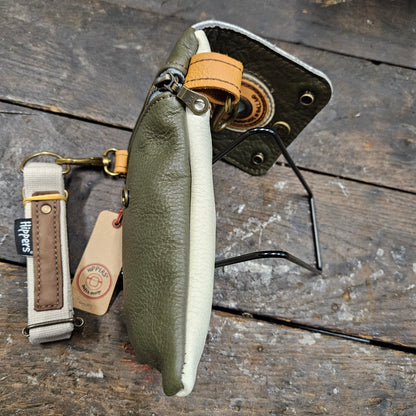Hippers 2-zijdig vintage creme /olijfgroen