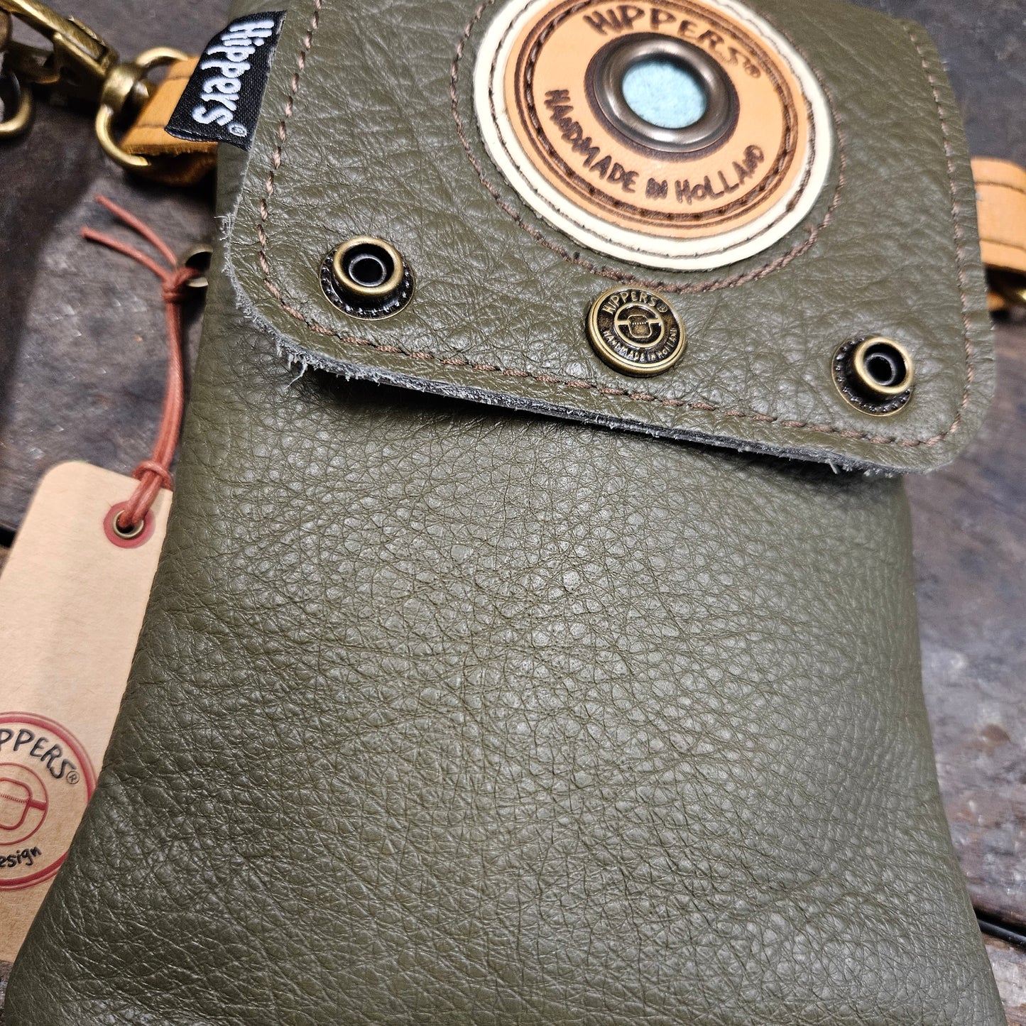 Hippers 2-zijdig vintage creme /olijfgroen