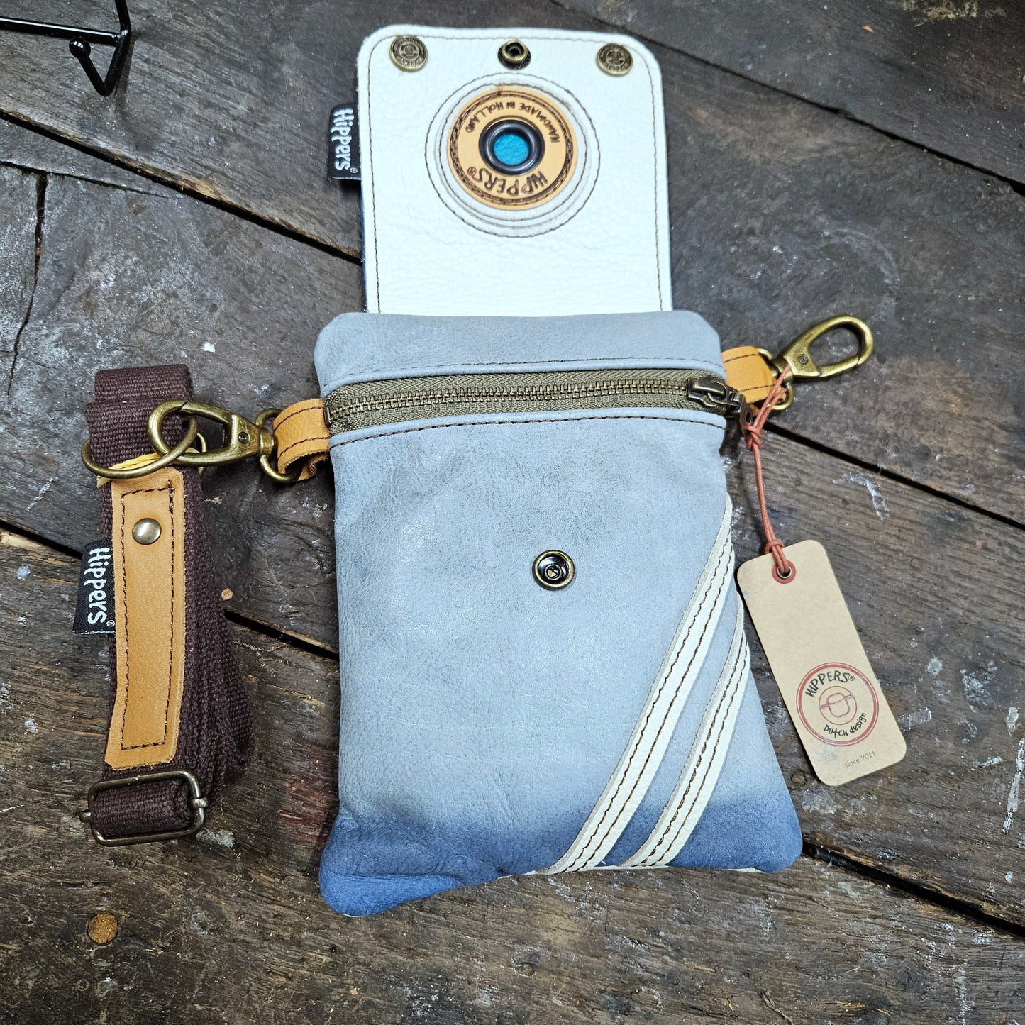 Hippers 2-zijdig cremewit/blauw sport