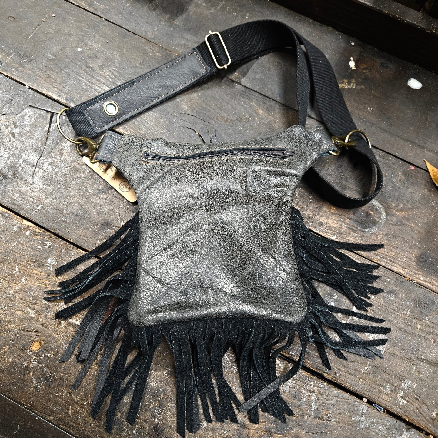 Luxe Hippers zwart Ibiza skull franje