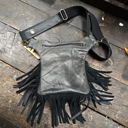 Luxe Hippers zwart Ibiza skull franje