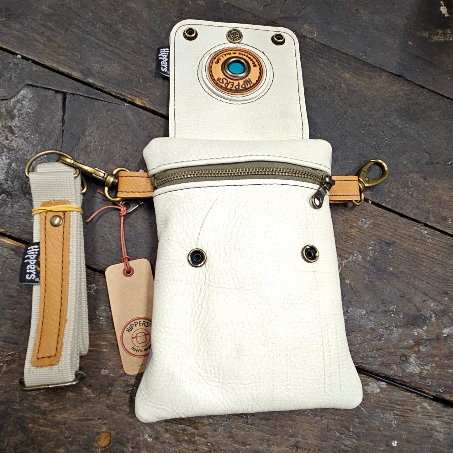 Hippers 2-zijdig vintage creme /lichtblauw sport