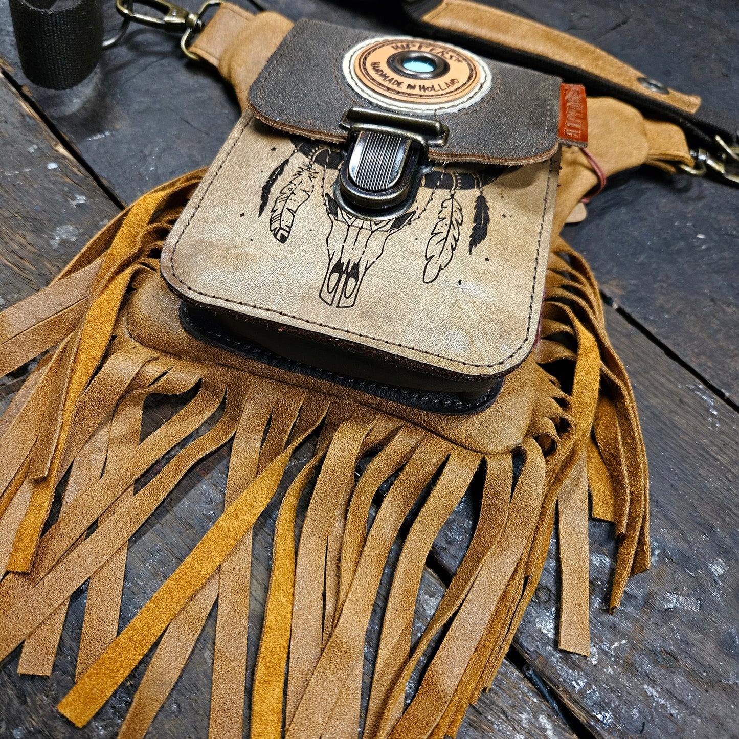 Luxe Hippers bruin Ibiza skull franje