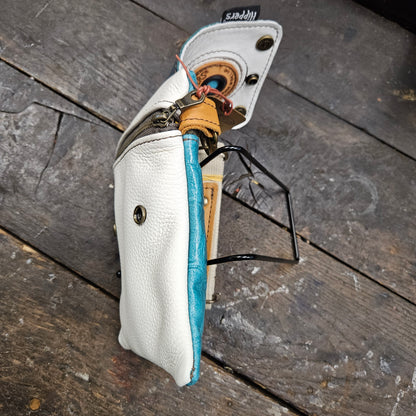 Hippers 2-zijdig vintage aqua croco/wit