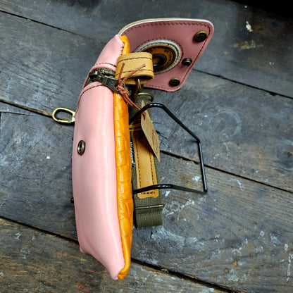 Hippers 2-zijdig vintage oranje croco/roze