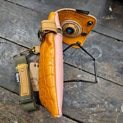 Hippers 2-zijdig vintage oranje croco/roze
