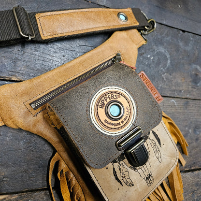 Luxe Hippers bruin Ibiza skull franje