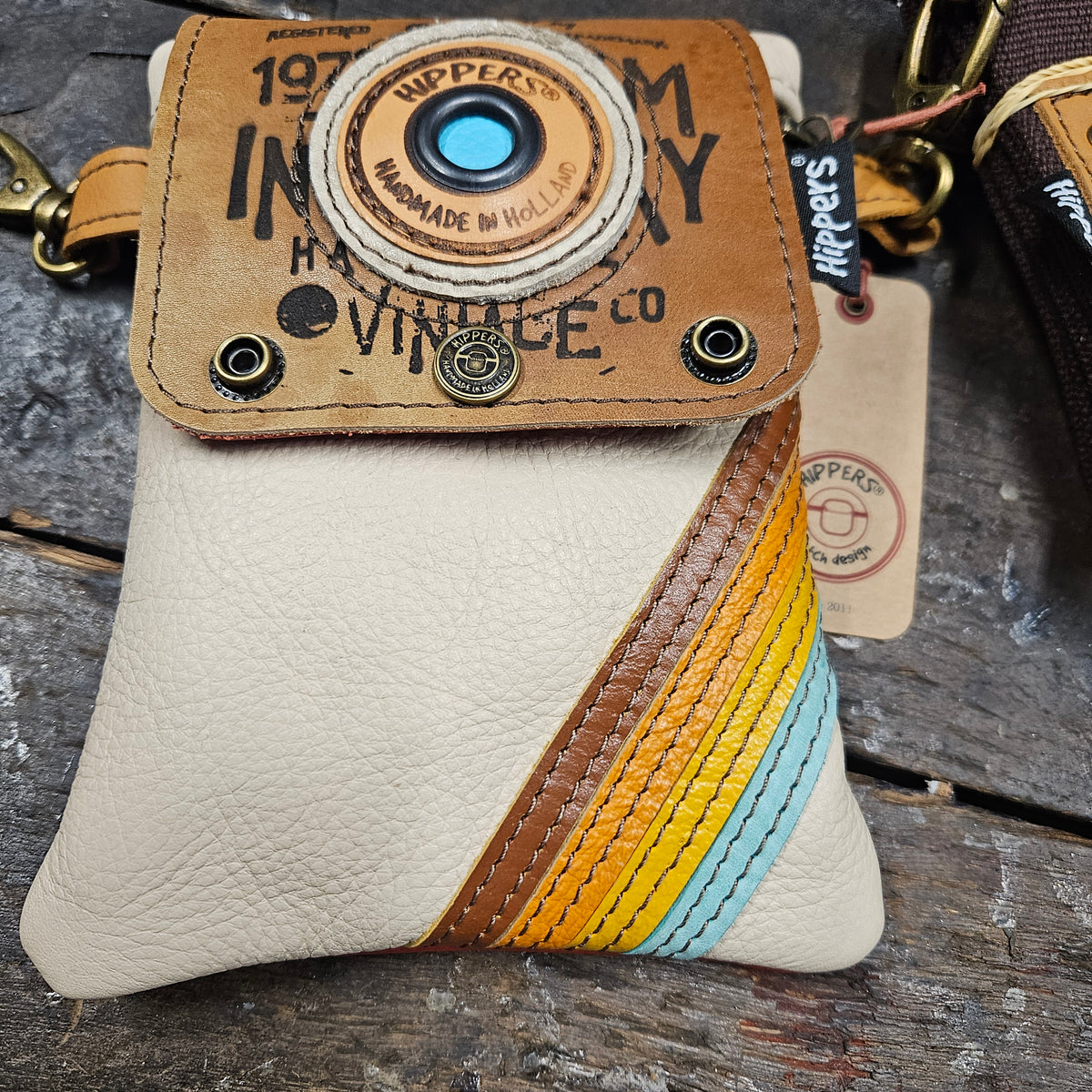 Hippers 2-zijdig vintage creme/rood