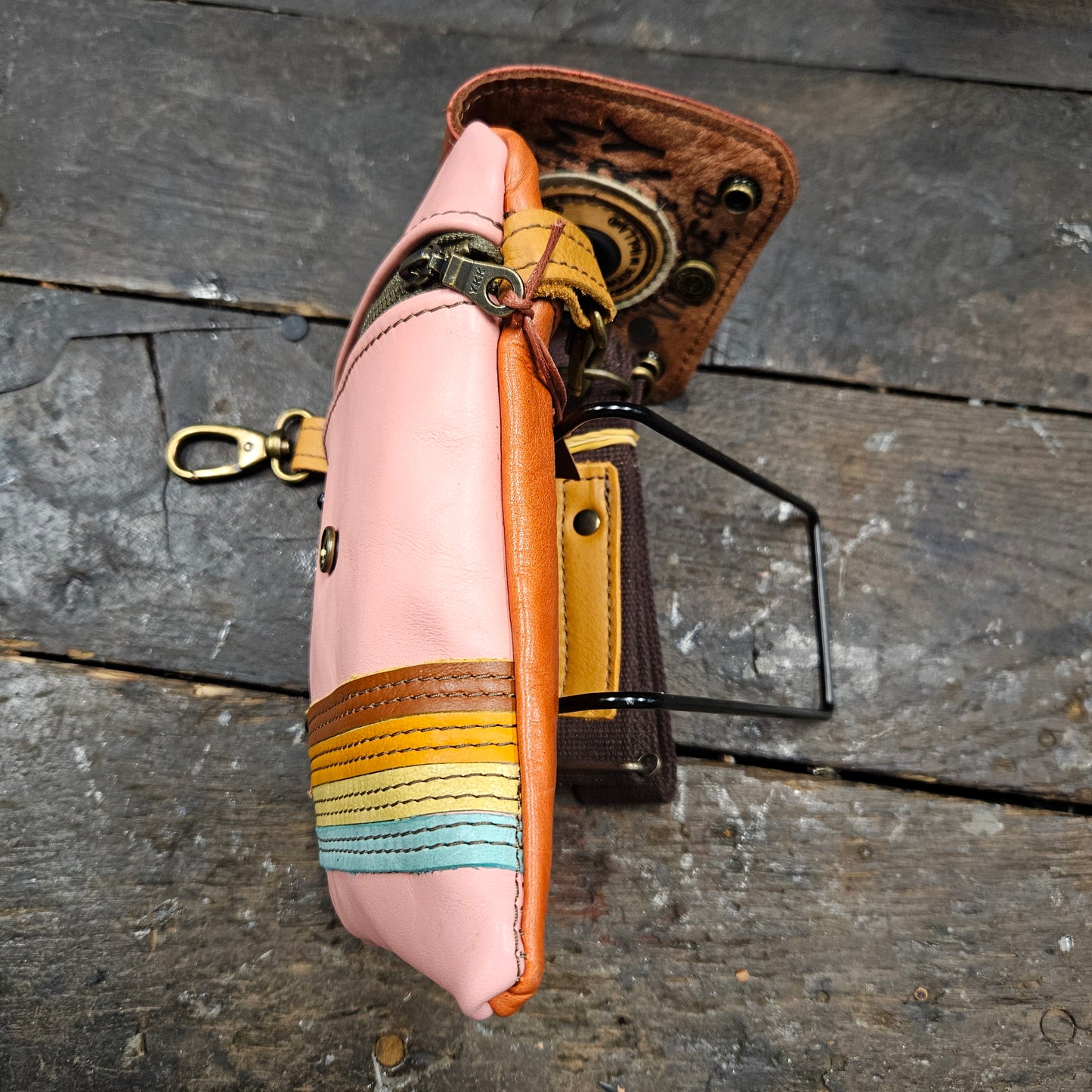 Hippers 2-zijdig vintage roze/ oranjerood