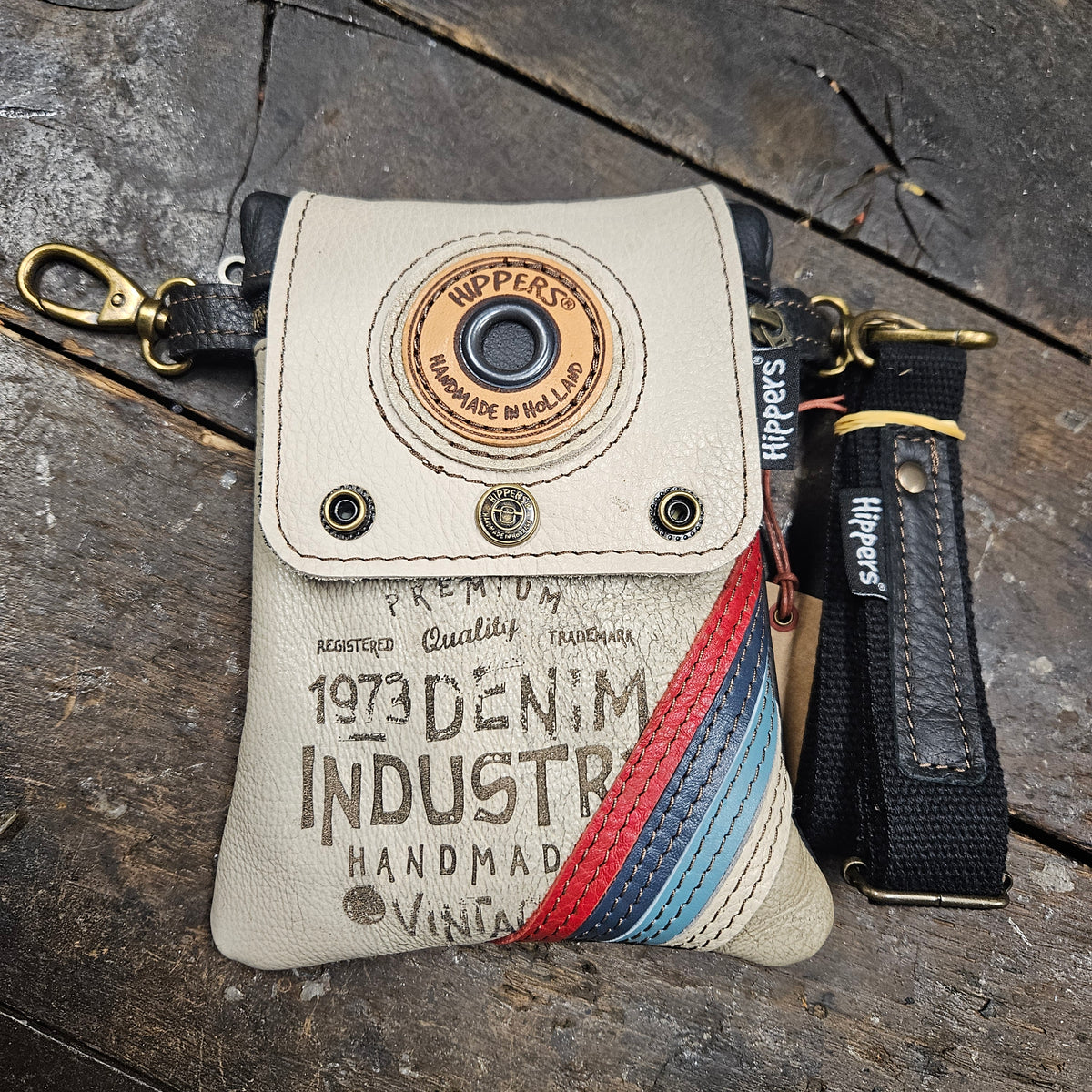 Hippers 2-zijdig vintage creme/zwart