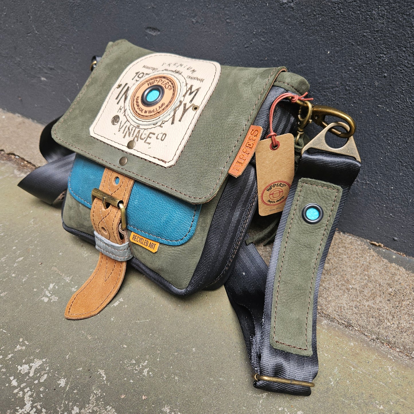 Gordeltas mini groen aqua
