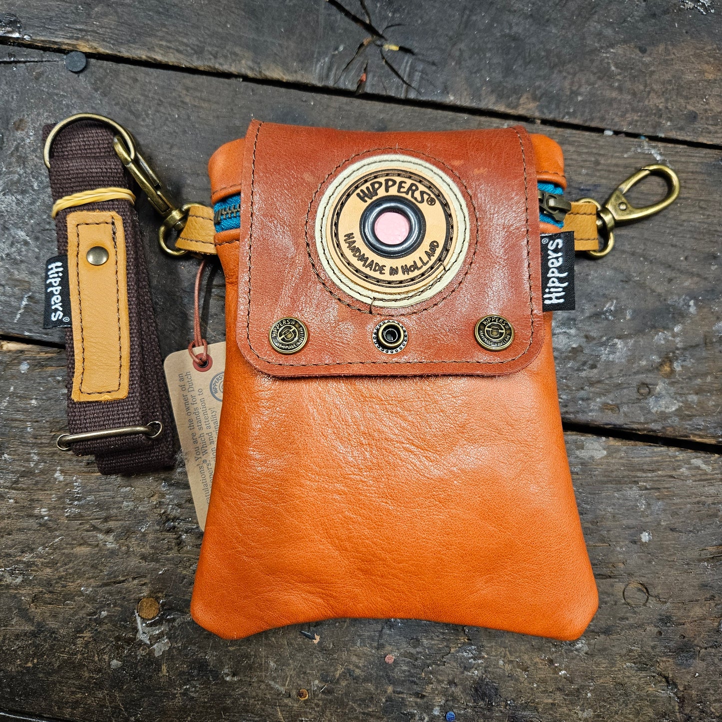 Hippers 2-zijdig vintage roze/ oranjerood