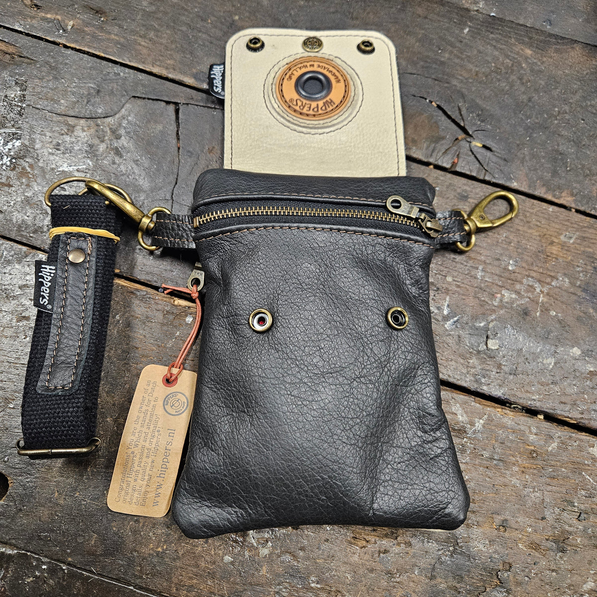 Hippers 2-zijdig vintage creme/zwart