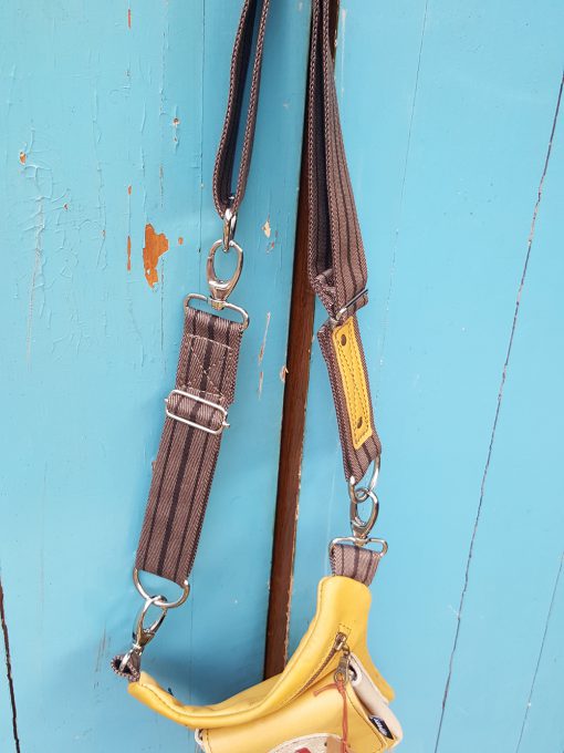 Verlengbandje bruin katoen 4 cm breed voor leder luxe model - Afbeelding 3
