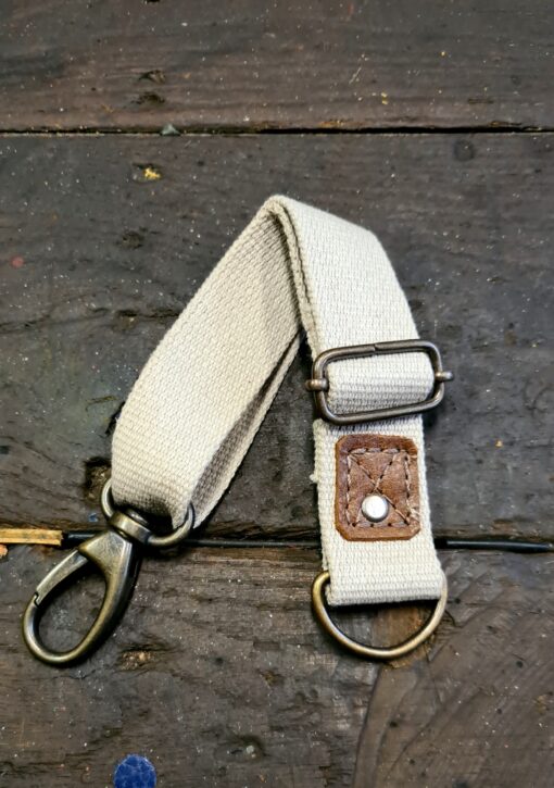 Verlengbandje beige katoen 3 cm breed voor dubbele broekzak