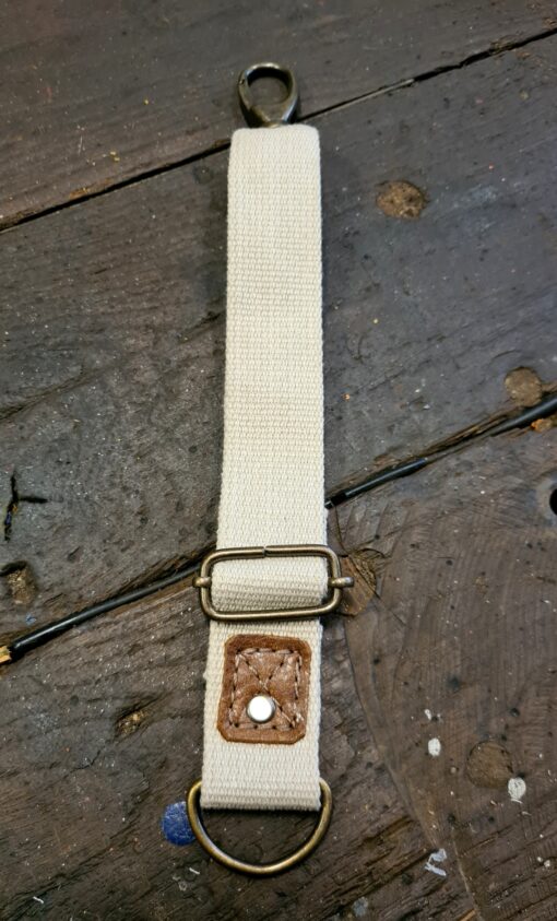 Verlengbandje beige katoen 3 cm breed voor dubbele broekzak - Afbeelding 2