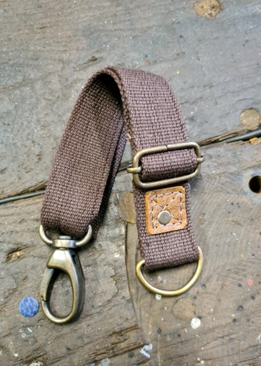 Verlengbandje bruin katoen 3 cm breed voor dubbele broekzak - Afbeelding 2