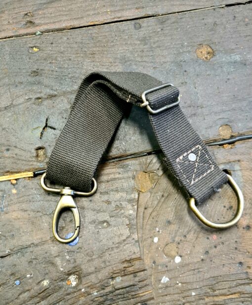 Verlengbandje bruin katoen 4 cm breed voor leder luxe model - Afbeelding 2