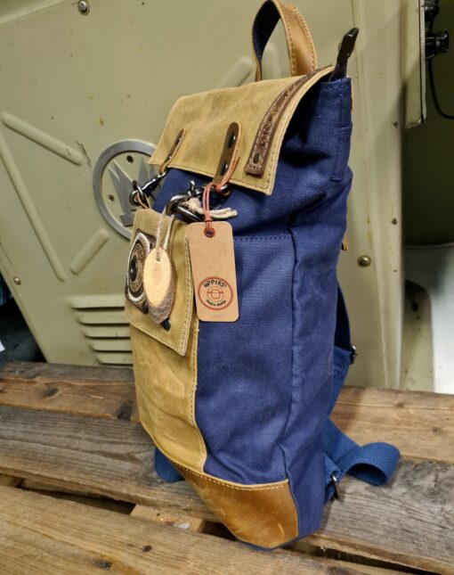 Vintage Raw Rugzak blauw Canvas/leer - Afbeelding 5