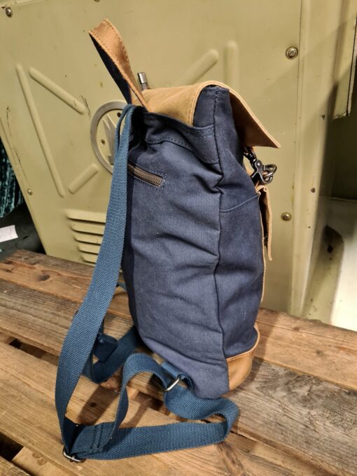 Vintage Raw Rugzak blauw Canvas/leer - Afbeelding 7