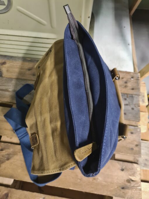 Vintage Raw Rugzak blauw Canvas/leer - Afbeelding 8