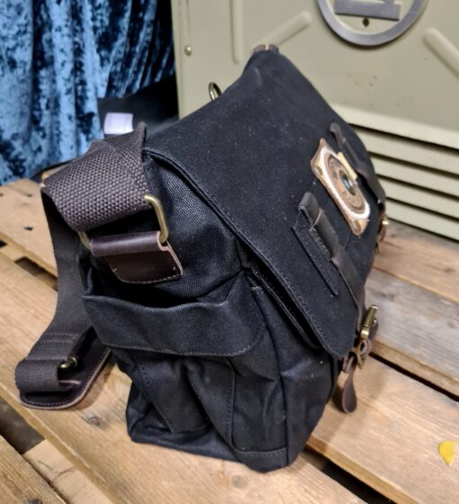 Raw Vintage schoudertas canvas zwart - Afbeelding 4