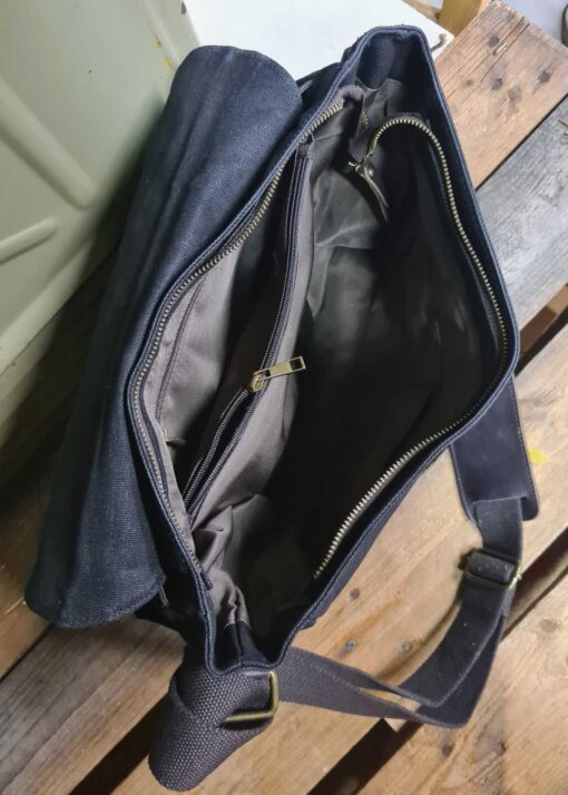Raw Vintage schoudertas canvas zwart - Afbeelding 6