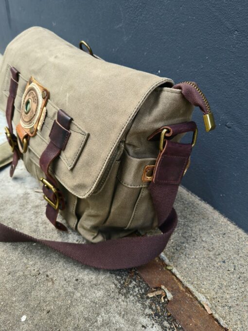 Raw Vintage schoudertas canvas Army - Afbeelding 4
