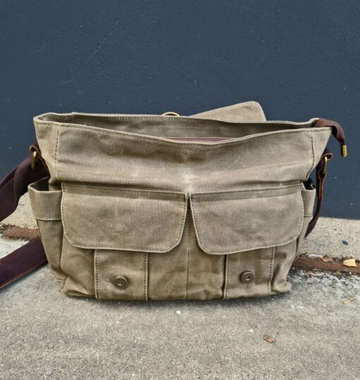 Raw Vintage schoudertas canvas Army - Afbeelding 9