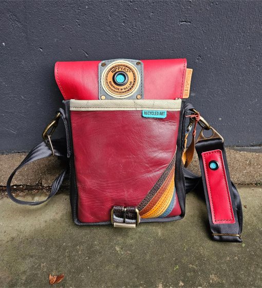 Hippers Gordeltas 'Mini' rood/donkerrood  vintage striping - Afbeelding 5