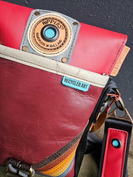 Hippers Gordeltas 'Mini' rood/donkerrood  vintage striping - Afbeelding 6